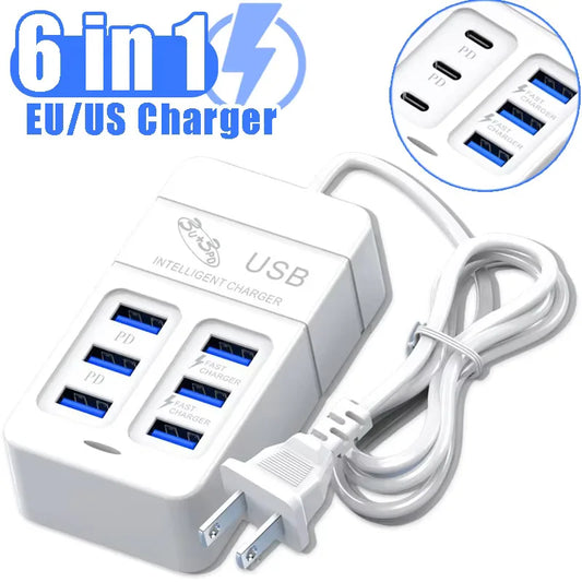 Cargador USB 6 en 1